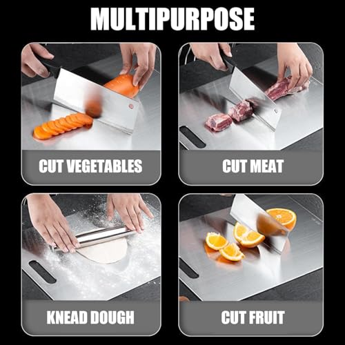 14-Inch x 10-Inch Pure Titanium Cutting Board Double Sided Non-Toxic Kitchen Utensil