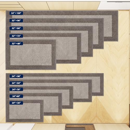 Beige 24x70 Inch Kitchen Runner Rug Non-Slip Absorbent Floor Mat for Hallway & Kitchen