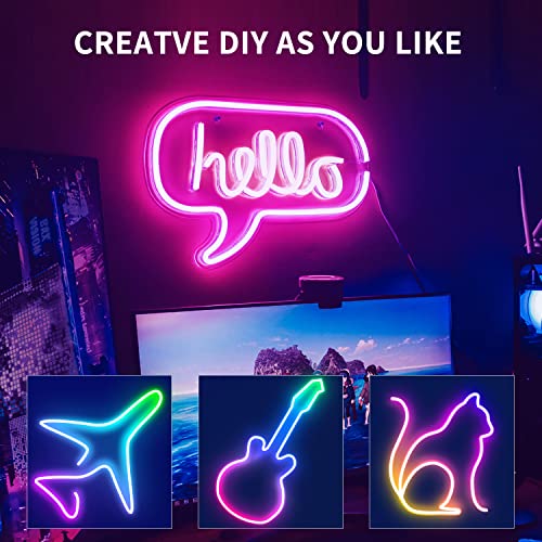 32.8ft RGB LED Neon Strip Lights with Remote & App Control Waterproof Indoor Outdoor
