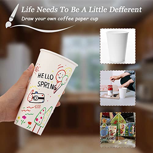 12 oz Paper Coffee Cups Bulk Pack - White, 1000 Count, Sturdy & Leak-Resistant