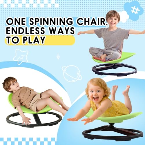 Green Sensory Spinning Chair for Autistic Kids - Sit and Spin Toy Age 3+