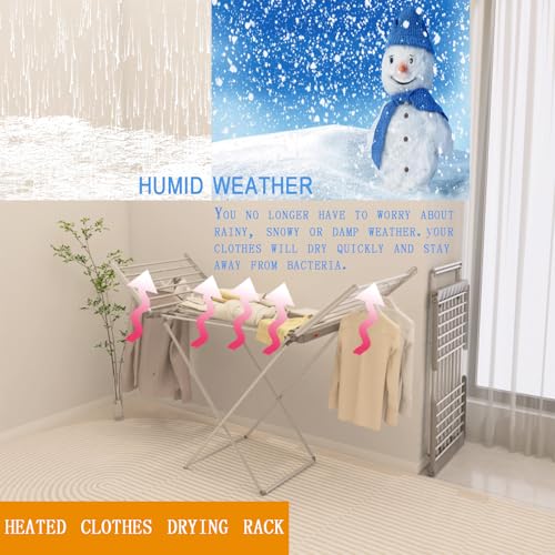 Heated Clothes Drying Rack - Folding Electric Garment & Towel Dryer, Space Saving Indoor Outdoor