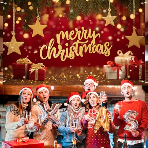 LEIWEIHOPE Christmas Backdrop Banner 71x43 Inch Snowman Santa Nativity Xmas Decoration (20)