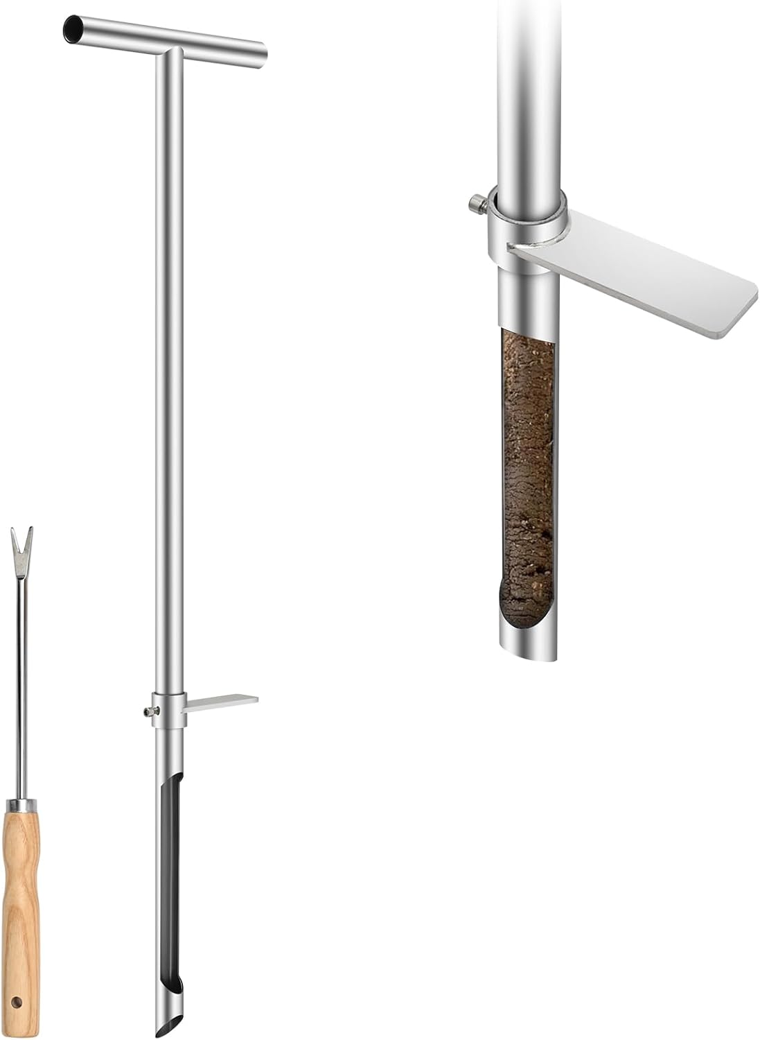 Regine Switzerland 36-Inch Soil Sampler Probe - Heavy-Duty Stainless Steel Core Tool for Lawn & Garden Testing