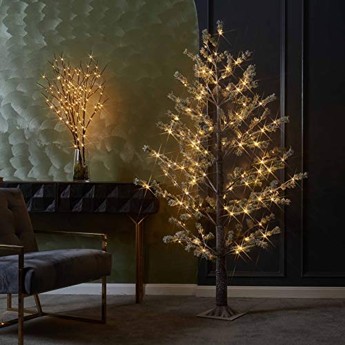 LITBLOOM 6FT Pre-Lit Alpine Pine Christmas Tree with 126 Warm White LEDs – Indoor/Outdoor