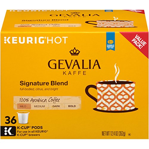 Gevalia Signature Blend Mild Roast Coffee Pods 36 Count - Arabica Single Serve K-Cup Pack