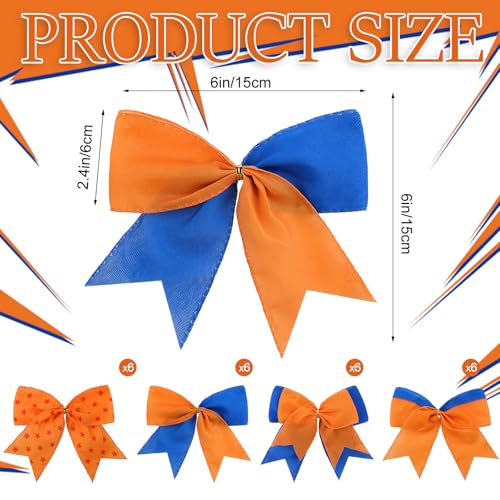 Chuangdi Anime Theme Christmas Bow Ornaments, 24-Pack, 6 inch