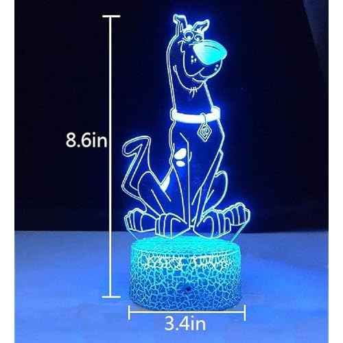Figure Cute Cartoon Dog Baby Nightlight, Acrylic 3D Lamp LED Night Light Touch Control Color (16 Colors)