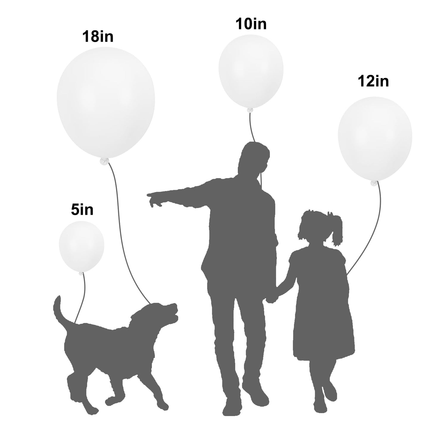 APLANET 150pcs White Balloons Different Sizes 18 12 10 5 Inch, Latex Balloons for White Themed Birthday Wedding Baby Shower Party, Grad Anniversary Supplies, Arch Kit Decoration