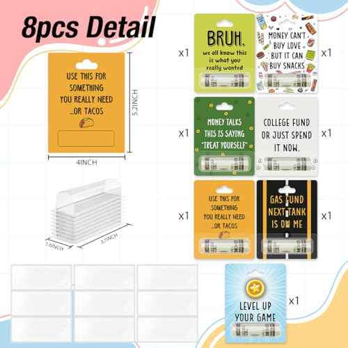 7 PCS Funny Variety Fund Gift Card for Boy Girl Money Holders for Cash Gift Money Holder Ornaments for Gifting Cash Checks Daily Christmas Birthday Tree Decorations Money Hanging Ornament