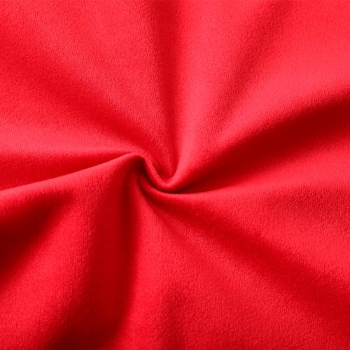 15 Inch Velvet Ruffle Placemat Set of 4, Red - Non-Slip Washable Dining Table Decor