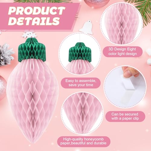 12 Pcs 12'' Pastel Christmas Honeycomb Hanging Decor - Humyoun (Charming Variation)