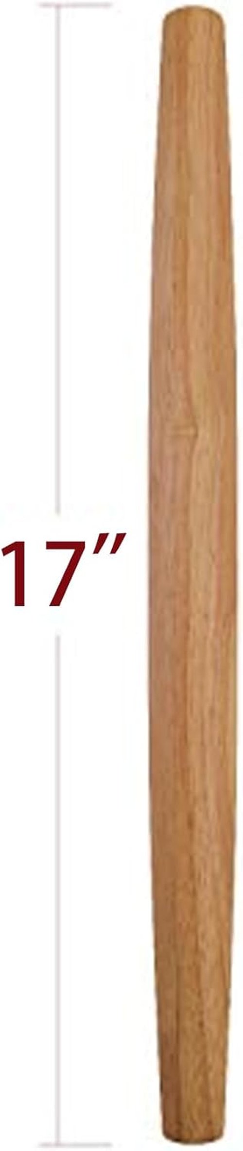 French Rolling Pin - 17-Inch Wooden Roll Pin for Fondant, Pie Crust, Cookie & Pastry Dough