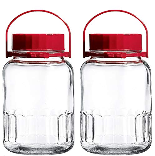 1 Gallon Glass Jar with Lid - Wide Mouth Airtight Food Storage & Fermentation