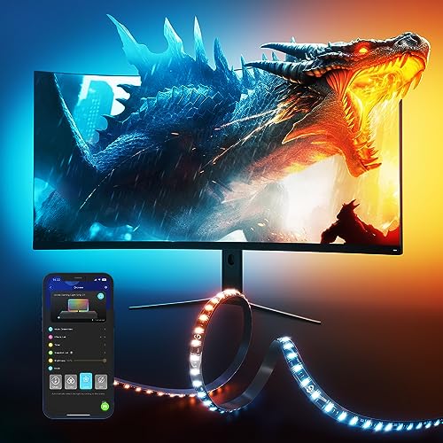 Govee RGBIC Gaming Monitor Backlight Strip 5.9ft for 27-34 Inch PCs - Vibramatch Tech
