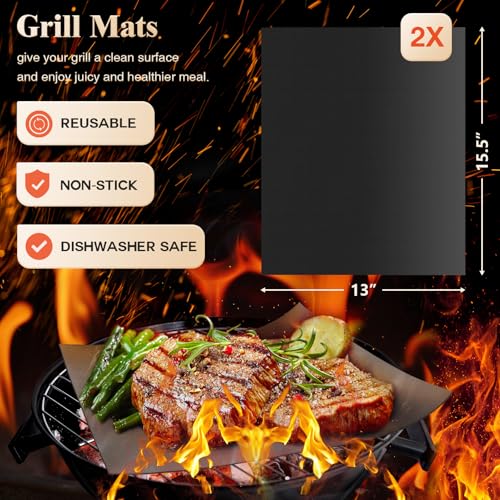 Romanticist 26-Piece BBQ Grill Set with Apron & Thermometer - Brown