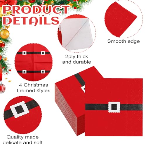Christmas Cocktail Napkins 120 Pcs Festive 2-Ply Disposable Party Supplies
