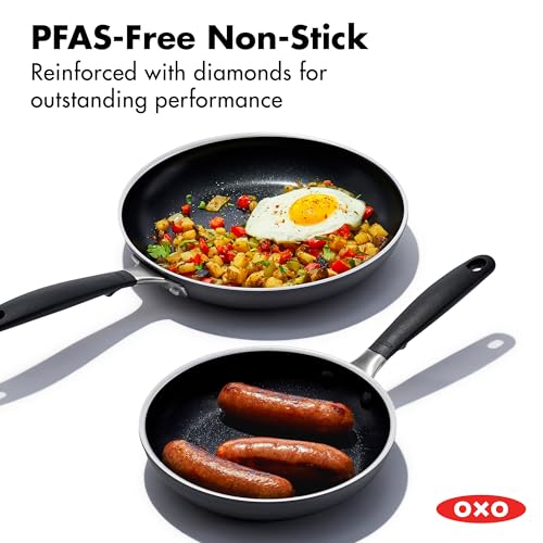 OXO 8” & 10” Nonstick Frying Pan Set with Ceramic Coating, Dishwasher & Oven Safe