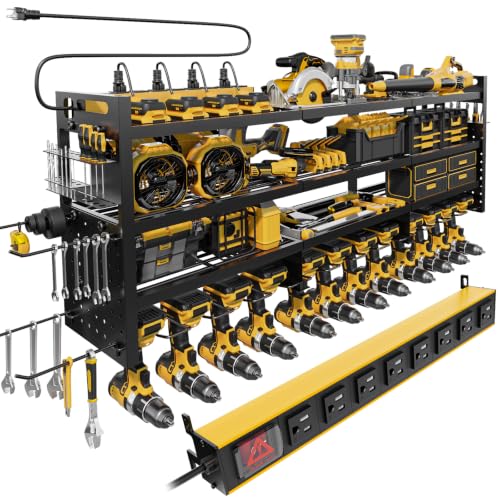 49'' Power Tool Wall Organizer with Charging Station - Heavy-Duty, 30+ Tool Storage