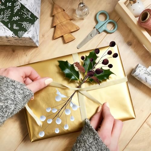 Libeking 5 Pcs Velvet Christmas Tree Picks 21.65” Brown & White Holiday Ornaments