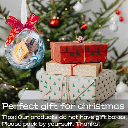 Funny Ornament, Mini Express Box Packages Clear Ball Ornament for Christmas Tree, Funny Gifts Box for Christmas Decoration, Mini Packages