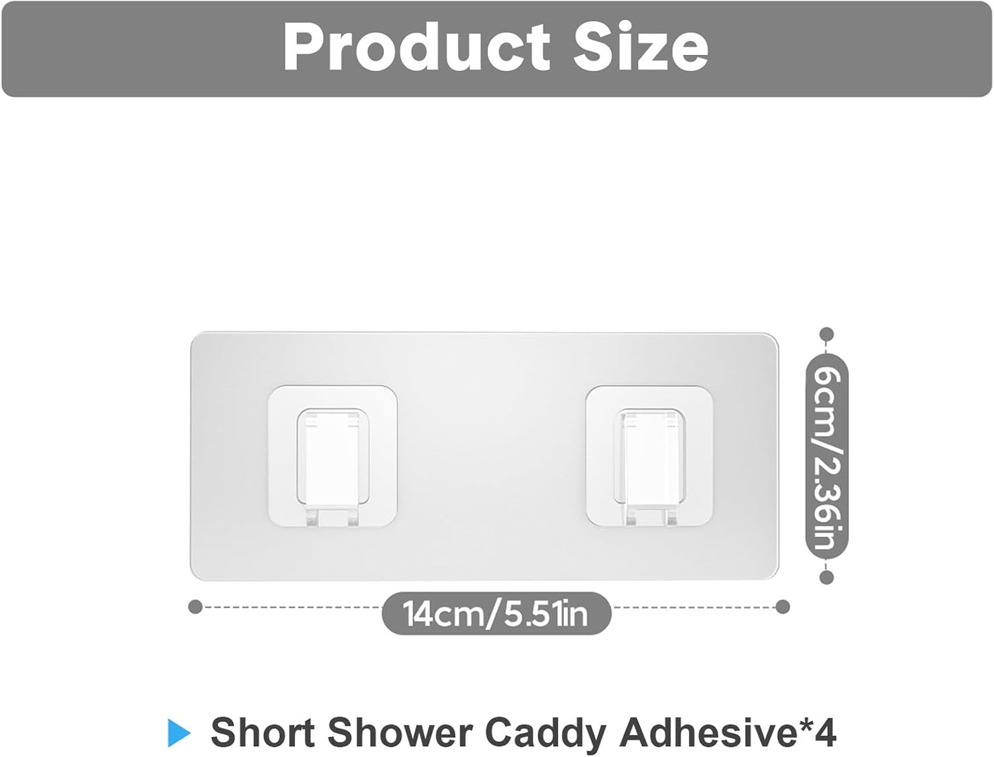 Lsnisni Shower Caddy Adhesive Replacement - Waterproof Strips for No-Drill Bathroom & Kitchen Storage | 4 Pack