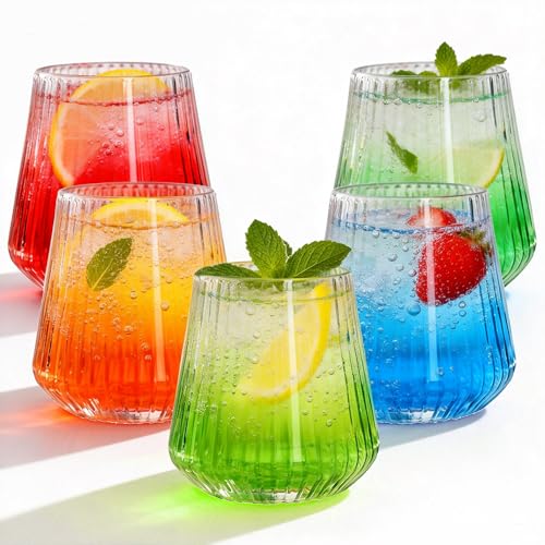 Clear Disposable Plastic Wine Glasses 14 oz, 40 Pack - Stemless Cocktail & Spritz Glasses