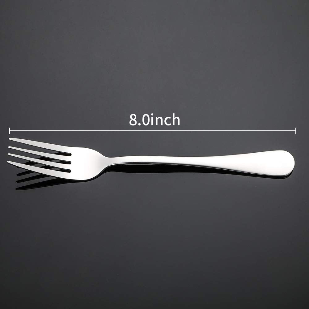 Briout Silverware, Dinner Fork 8 Inches, Forks Set of 12 Premium Food Grade Stainless Steel Forks for Home Kitchen Party Restaurant, Mirror Polished Dishwasher Safe