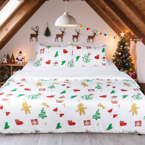 HITIME 100% Polyester Printed Christmas Duvet Cover Set - King Size 3
