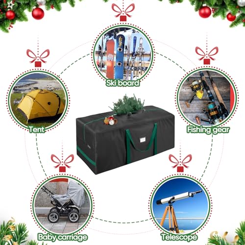 BALEINE 7.5 ft Christmas Tree Storage Bag - Heavy Duty 900D Oxford, Black with Reinforced Handles & Dual Zippers