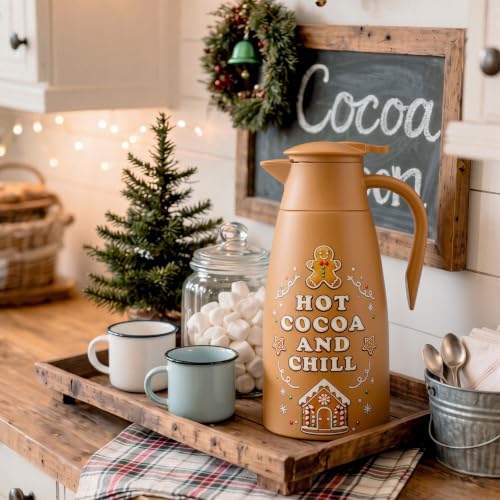 Vintage Christmas Gingerbread Hot Chocolate Dispenser 68 oz - Holiday Beverage Warmer