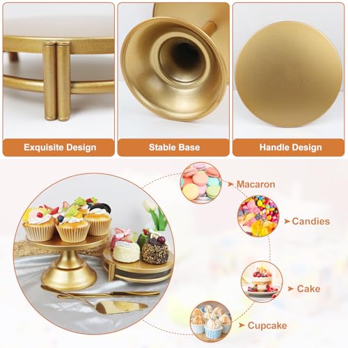 Gold Dessert Table Display Set - 11PCS Cake Stand & Riser Set for Weddings & Parties - Variation GOLD-A