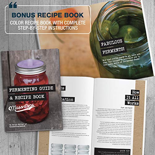 Masontops Wide Mouth Mason Jar Fermentation Kit for Pickles Sauerkraut & Kimchi