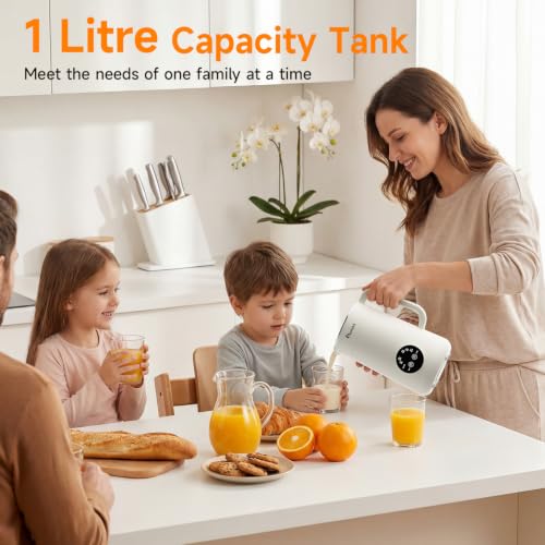 White Nut Milk Maker Machine 35oz Soy Almond Oat Milk & Juice Blender