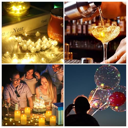LOKIPA 50PCS Warm White Mini LED Balloon Lights - Waterproof Round Tiny LED Balloon Lights for Paper Lanterns, Easter Eggs, Pumpkins, Birthdays & Neon Party Decoration