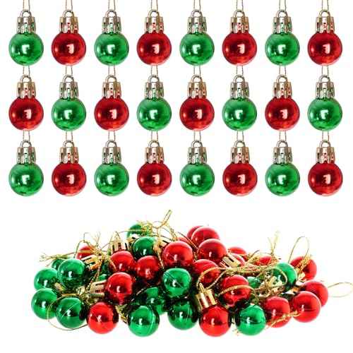 48 Pieces Mini Christmas Tree Ornaments Colorful Christmas Ornaments Mini Decorative Balls Xmas Miniature Balls for Party Decorations