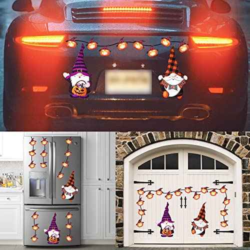 30PCS Halloween Car Refrigerator Decorations - Reflective Pumpkin Gnome Magnet Accessories Set Trunk/Trick or Treat Decor