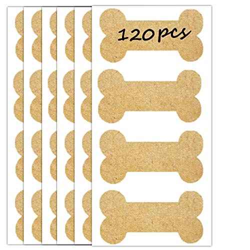 Kraft Dog Bone Labels, 2.75" x 1.5" Inches Wall Decor Dog Party Decorations Wall Stickers for Kids Boy Girls Room Decoration,Nursery Decals Wall Decor Easy Paste Removable £¨120 Pcs£©