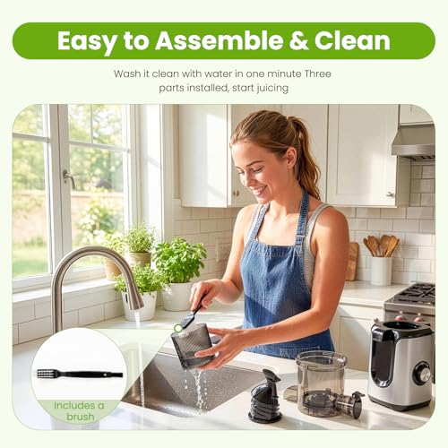 Slow Masticating Juicer with Reverse Function - Silver, 4.25-Inch Feed Chute