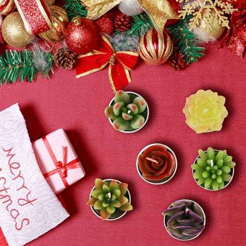 AIXIANG 6 Styles Succulent Tealight Candles Gifts for Home Decor,Mothers' Day, Halloween, Thanksgiving, Christmas