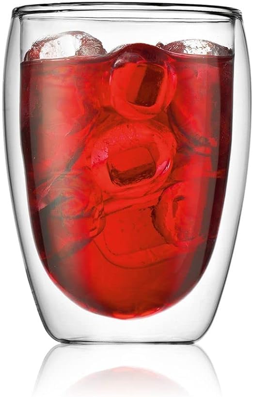 Set of 6 12oz Double Wall Insulated Glass Tumblers - Clear, Bodum Pavina