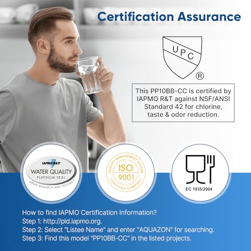 4 Pack 10x4.5 Inch Whole House Sediment & Carbon Water Filter - 5 Micron