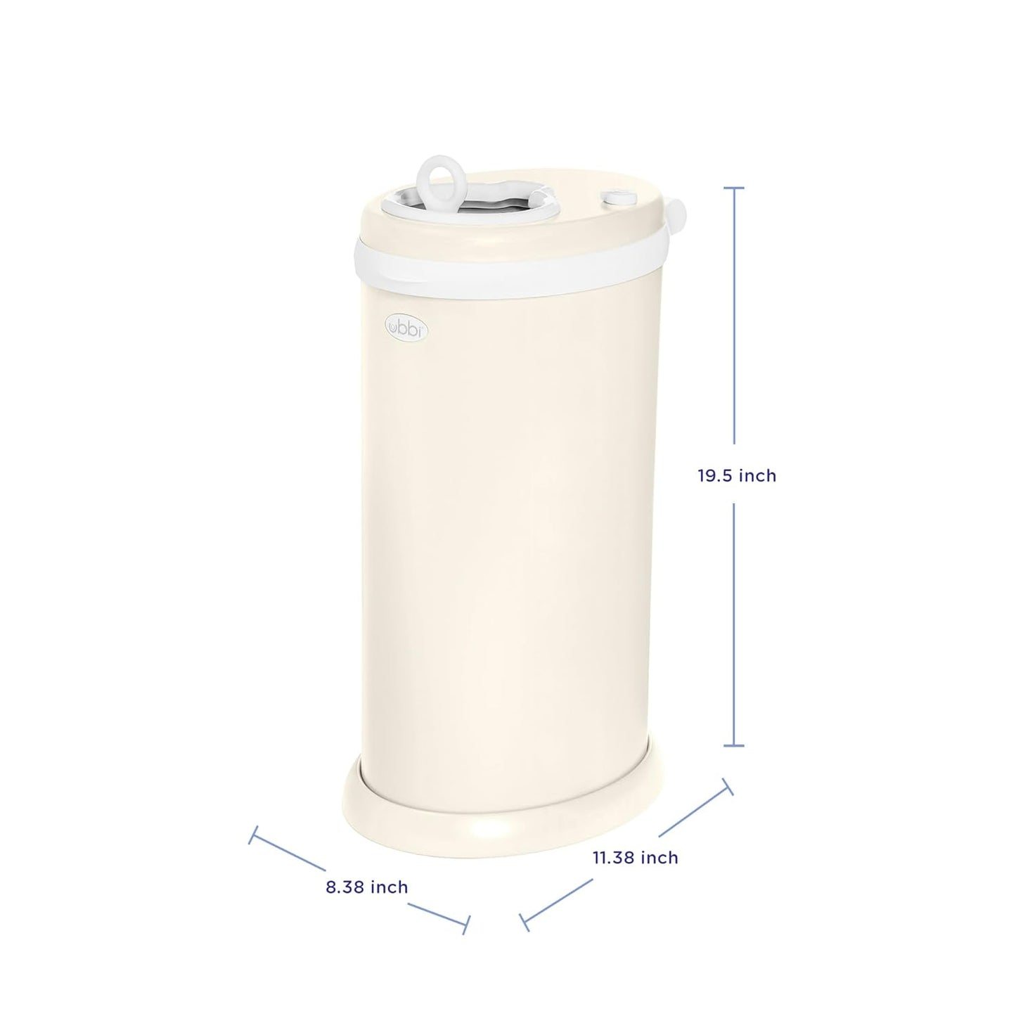Ubbi Stainless Steel Diaper Pail - Odor Locking Design, No Special Bags Needed | Award-Winning Matte Ivory