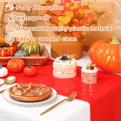 Panelee Fall & Thanksgiving Disposable Table Runners, 12 Pack, 14 x 108 in (4 Colors)