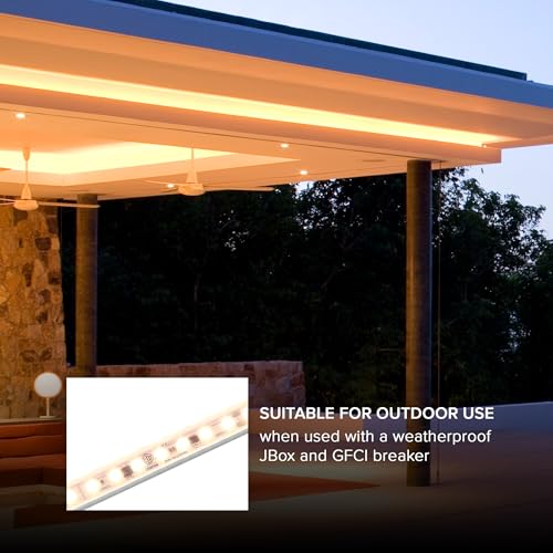 96 Inch Hardwired LED Under Cabinet Strip Light - 3680 Lumens, 3000K Warm White