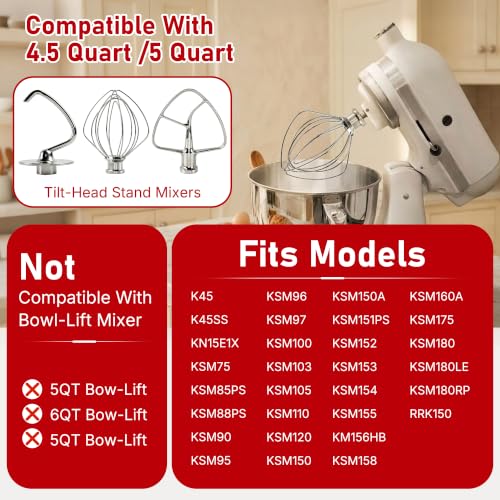 3-Piece Stainless Steel Stand Mixer Attachments Set for KitchenAid