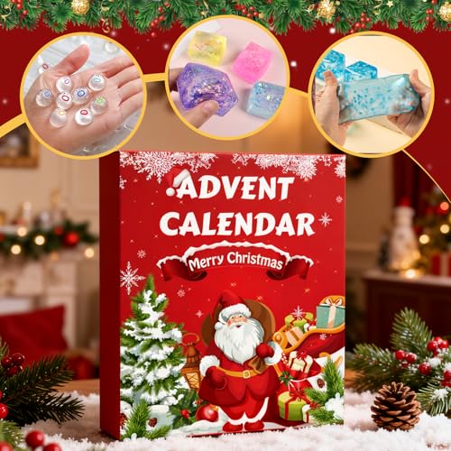 Squishy Advent Calendar 2026 with 24 Surprise Toys – Fidget Christmas Countdown