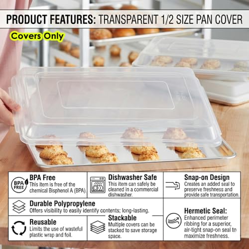Half Size Sheet Pan Cover 18x13 Inches Pack of 6 Translucent BPA-Free Plastic