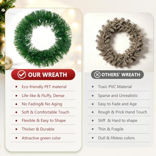 TinyLife 100FT Green Christmas Garland Decorations - 2 Pack, Indoor Outdoor PET Greenery