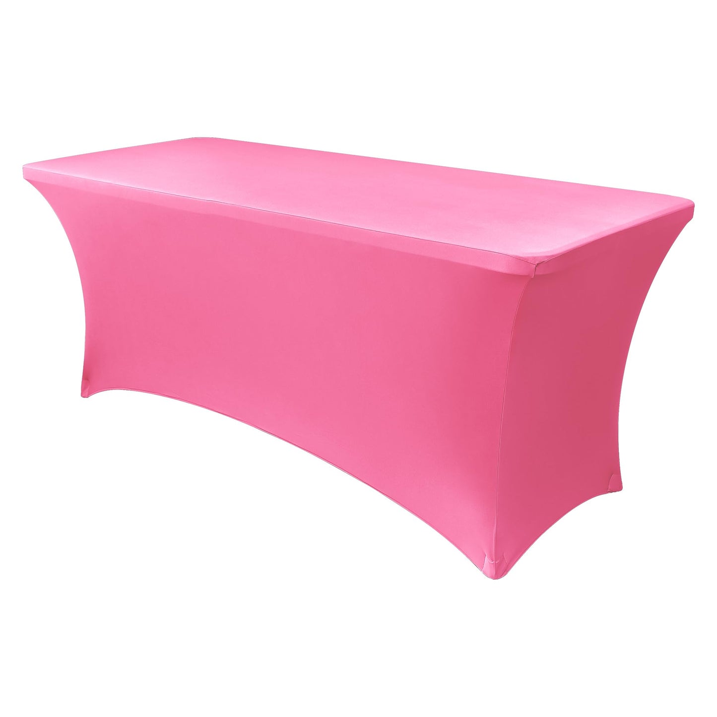 Obstal Spandex Table Cover 6ft Fitted Tablecloth Rectangular - Stretch Rectangle Folding Table Cloth for Birthday Party Wedding Banquet, Dark Pink, 72L x 30W Inch